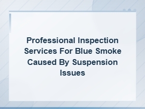 Professional Inspection Services for Blue Smoke Caused by Suspension Issues